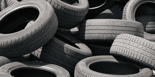 rubber tires that have been mixed