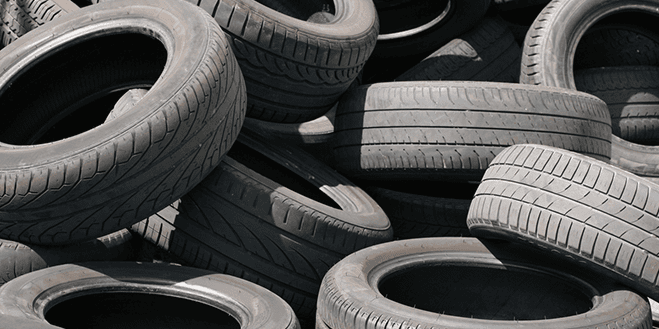 rubber tires that have been mixed